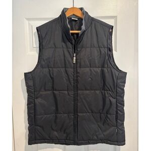 Vintage Alo Sport Men's Puffer Vest Black Fleece Lined Collar Gorpcore Retro XL